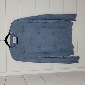 NWOT PENGUIN by munsingwear xxl blue sweater with palm trees 100% cotton